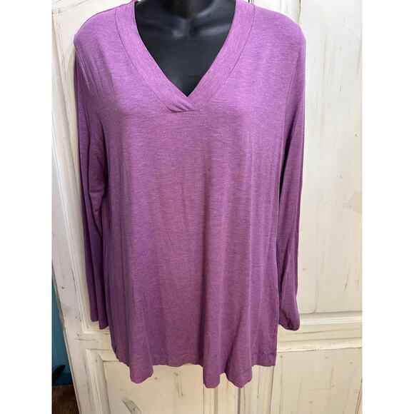 HANRO OF SWITZERLAND LAVENDER LONG SLEEVE TOP TUNIC S - Picture 1 of 7